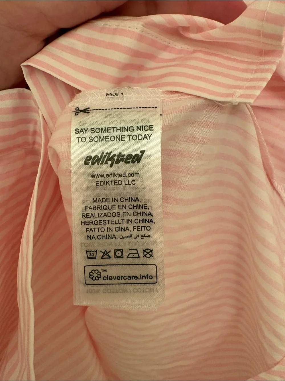 NWT EDIKTED Pink Pinstripe Pajama Set XS Oversized Button Up Boxer Shorts